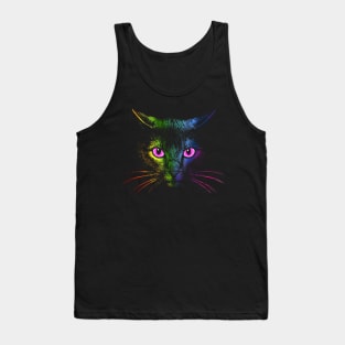 Rainbow Cat Face Tank Top